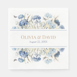 Papel Guardanapo de casamento clássico Blue Champagne Hy