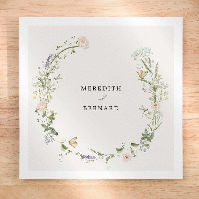 Papel Guardanapo de casamento com flores silvestres rúst (Criador carregado)