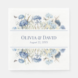 Papel Guardanapo de casamento com hortênsia azul empoeir