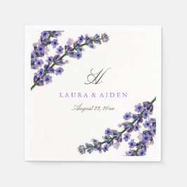 Papel Guardanapo de casamento com monograma lavanda eleg