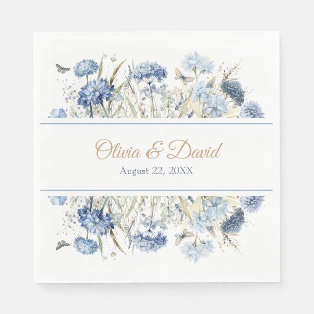 Papel Guardanapo de casamento com roteiro de hidrângea d (Frente)
