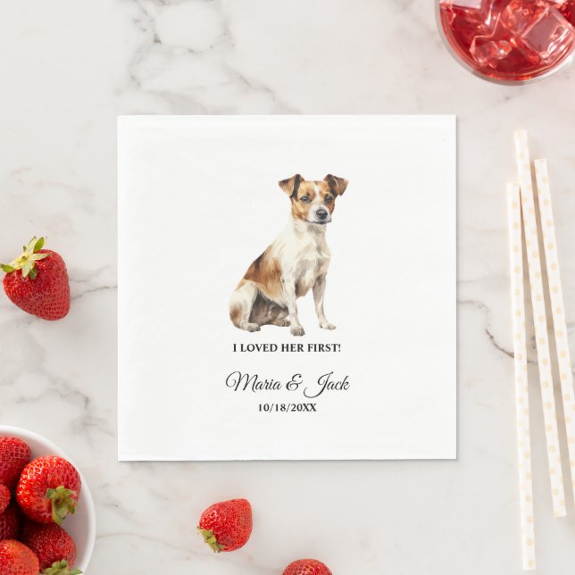 Papel Guardanapo de casamento de cachorro Jack Russell T (Insitu)