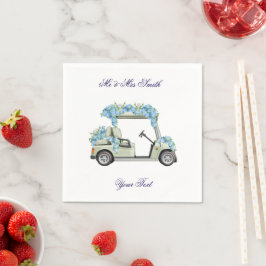 Papel Guardanapo de casamento de carrinho de golfe flora
