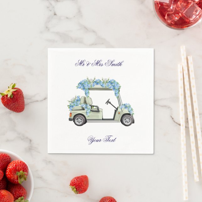 Papel Guardanapo de casamento de carrinho de golfe flora (Insitu)