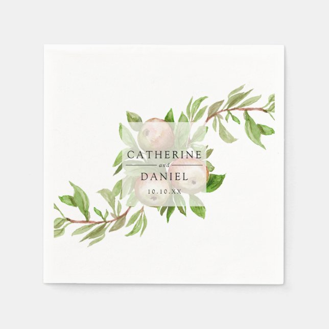Papel guardanapo de casamento de maçã d'água (Frente)