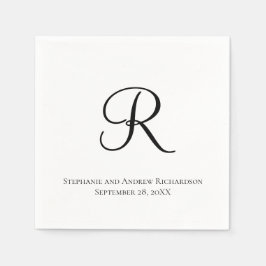 Papel Guardanapo de casamento elegante preto e branco co