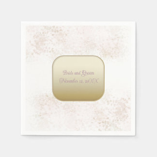 Papel Guardanapo de casamento elegante Rosa Bege e Doura