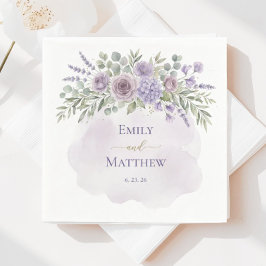 Papel Guardanapo de casamento floral de lavanda