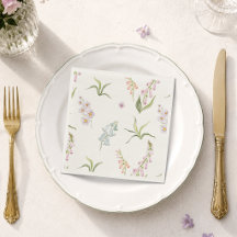 Guardanapo de casamento floral de prado inglês