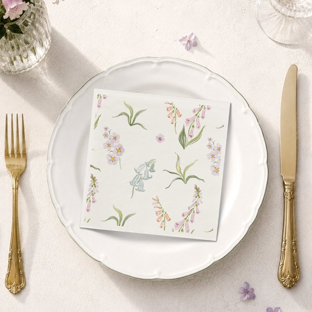 Papel Guardanapo de casamento floral de prado inglês (Criador carregado)