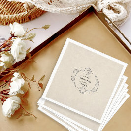 Papel Guardanapo de casamento minimalista vintage