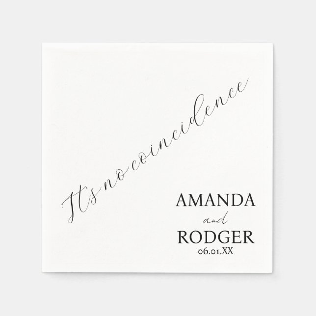 Papel Guardanapo de casamento preto e branco de letra bo (Frente)