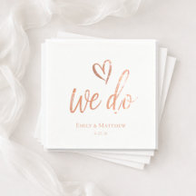 Guardanapo de Casamento Rose Gold We Do
