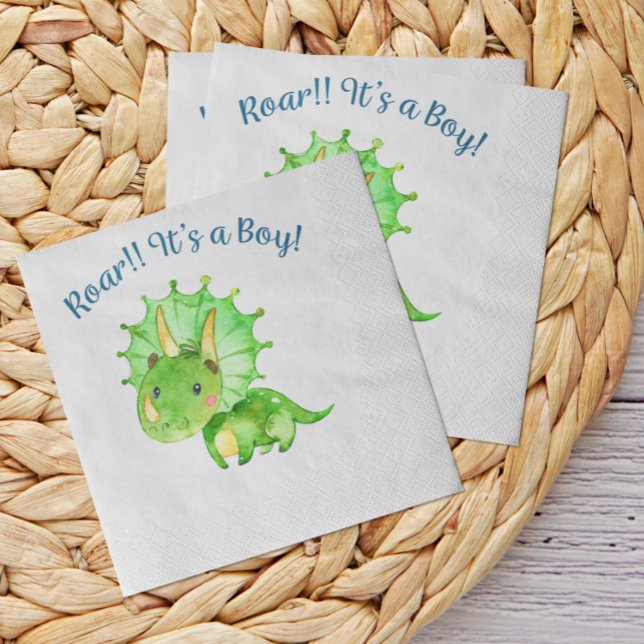 Papel Guardanapo de Chá de Bebê de Dinossauro Rústico Me (Criador carregado)