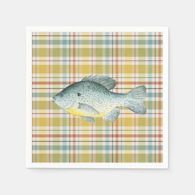 Papel Guardanapo de Chá de Bebê Menino Tema de Pesca (Frente)