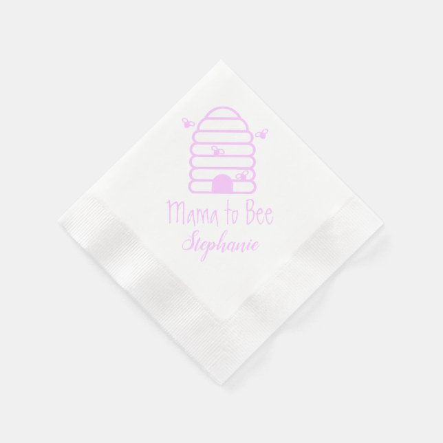 Papel Guardanapo de Chá de Bebê Temático Abelha Rosa (Canto)