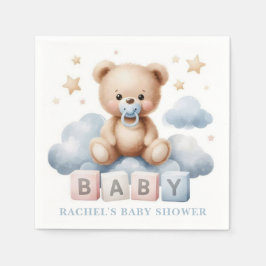 Papel Guardanapo de Chuveirinho de Bebê Urso de Pelúcia