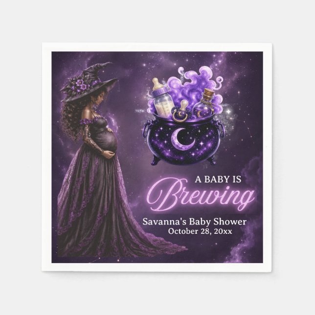 Papel Guardanapo de Chuveiro de Bebê de Halloween Um Beb (Frente)