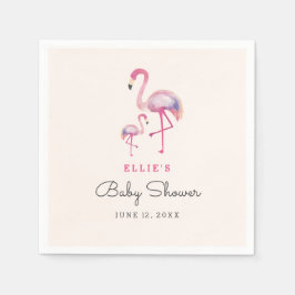 Papel Guardanapo de Chuveiro de Bebê Flamingo Rosa