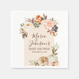 Papel Guardanapo de Chuveiro de Noiva Floral de Abóbora