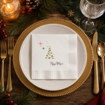 Guardanapo de Cocktail Árvore de Natal Feliz Natal
