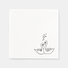 Papel Guardanapo de Cocktail Cisnes de Casamento