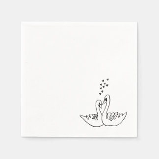 Papel Guardanapo de Cocktail Cisnes de Casamento