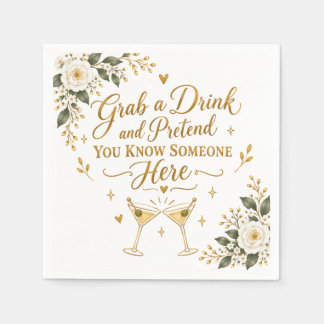 Papel Guardanapo de Cocktail de Casamento Engraçado
