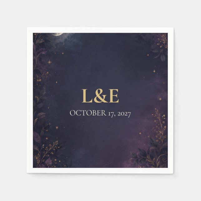 Papel Guardanapo de Cocktail de Casamento Gótico Celesti (Frente)