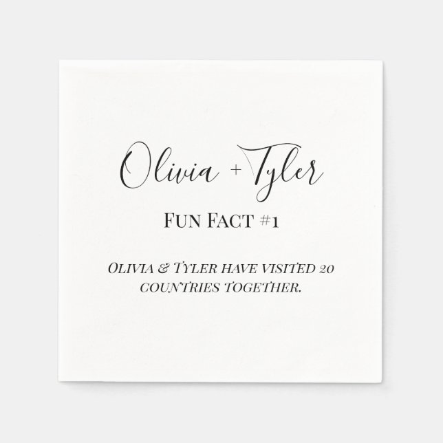 Papel Guardanapo de Cocktail de Recepção de Casamento co (Frente)
