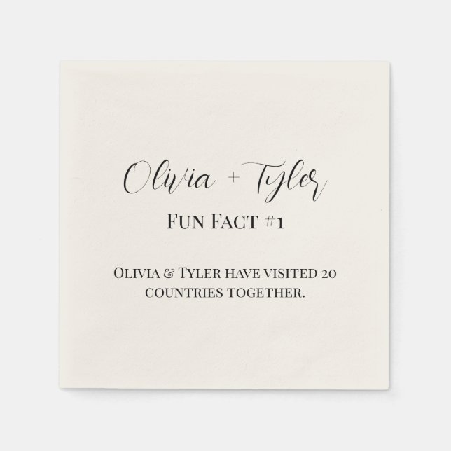 Papel Guardanapo de Cocktail de Recepção de Casamento co (Frente)