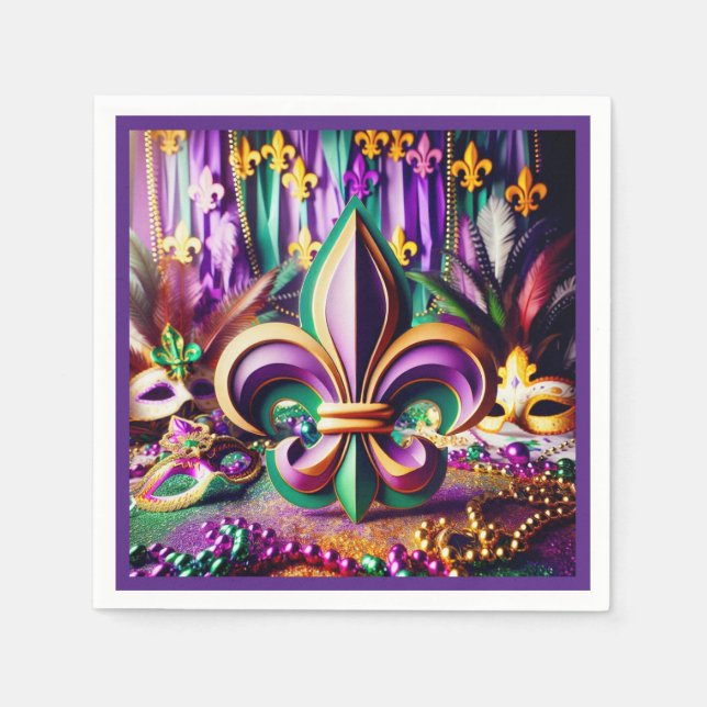 Papel Guardanapo de Cocktail Mardi Gras (Frente)