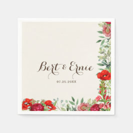 Papel Guardanapo de Cocktail Padrão para Casamento Botân