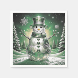 Papel Guardanapo de Férias de Flocos de Neve de Boneco d