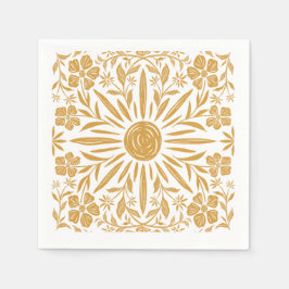 Papel Guardanapo de festa com estampa floral e sol amare