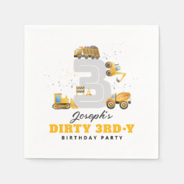 Papel Guardanapo de festa de aniversário sujo de 3 anos