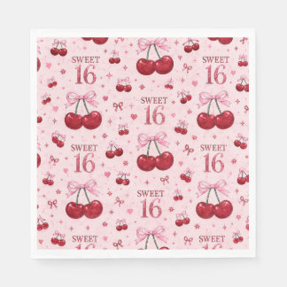 PAPEL GUARDANAPO DE FESTA FLORAL CEREJA CUTE SWEET 16