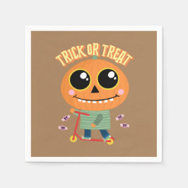 Papel guardanapo de festas de Halloween, abóbora no pati