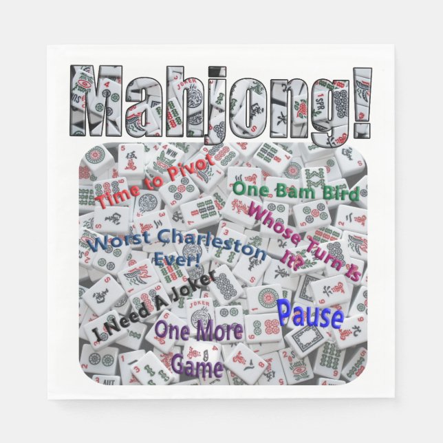 Papel Guardanapo de Lanche com Frases de Mahjong (Frente)