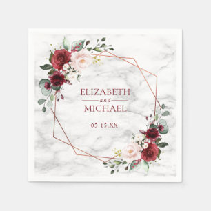 Papel Guardanapo de mármore geométrico de cobre do