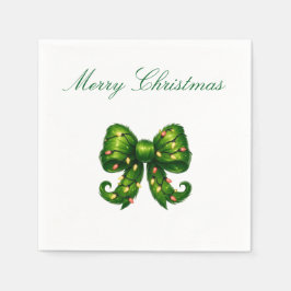 Papel Guardanapo de Natal com Laço Verde