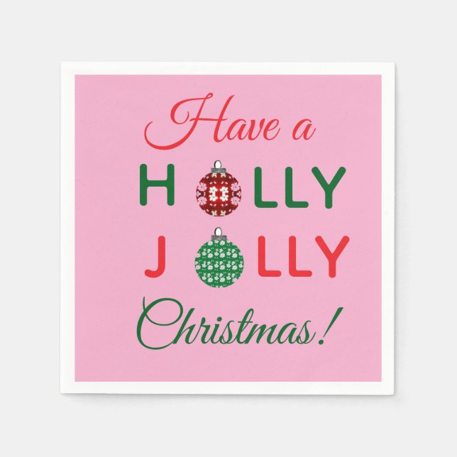 Papel Guardanapo de Natal Holly Jolly (Frente)