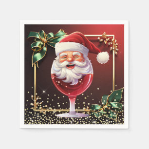 Papel Guardanapo de Natal Luxuoso Jolly Santa Cálice de