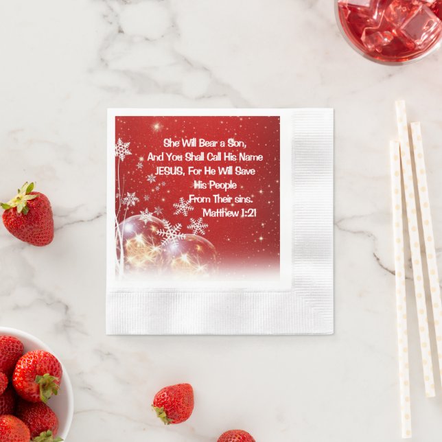 Papel Guardanapo de Natal Vermelho e Branco – Escritura  (Insitu)