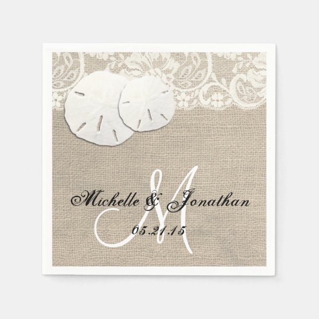 Papel Guardanapo de Noiva em Lona de juta Rústica de Pra (Frente)