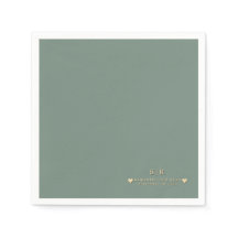 Guardanapo de Noiva Sage & Ouro — Luxo Minimalista