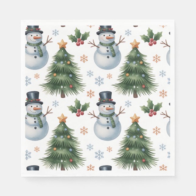 Papel Guardanapo de Papel- Louças de Natal (Frente)
