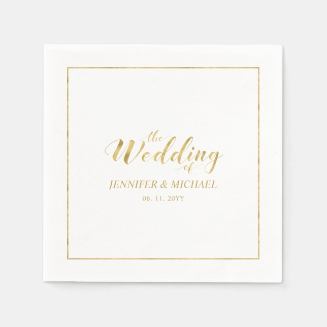 Papel Guardanapo de Recepção de Casamento com Roteiro de (Frente)