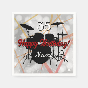 Papel Guardanapo de Tema de Aniversário de Baterista HAM