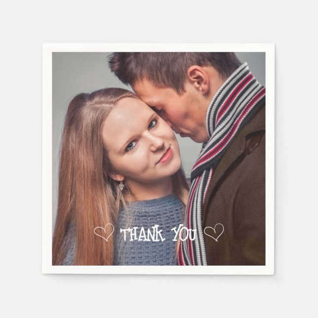 Papel Guardanapo de tipografia de foto personalizada (Frente)